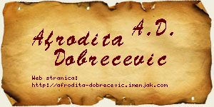 Afrodita Dobrečević vizit kartica